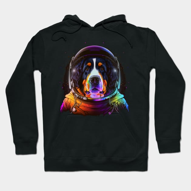 Bernese Mountain Dog Astronaut in Outer Space Funny Cosmic Explorer Hoodie by Sports Stars ⭐⭐⭐⭐⭐